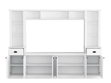 Minimalist Entertainment Wall Unit Set With Bridge For TVs Up To 75"