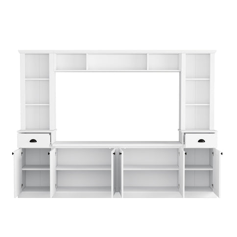 Minimalist Entertainment Wall Unit Set With Bridge For TVs Up To 75"