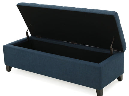 Upholstered Storage Ottoman Bench, Foot Rest For Bedroom