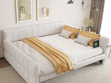 Upholstered Platform Bed With USB Charging