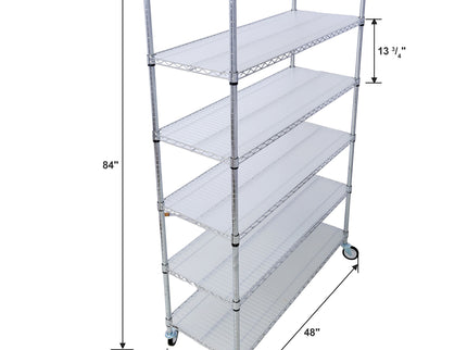 6 Tier 6000Lbs Capacity Nsf Metal Shelf Wire Shelving Unit, Heavy Duty Adjustable Storage Rack With Wheels & Shelf Liners For Commercial Grade Utility Steel Storage Rack
