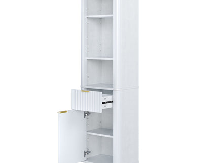 Tall Bathroom Storage Cabinet With Adjustable Shelves And 1 Drawer & Door