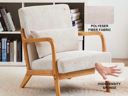Accent Arm Chair With Pillow Upholstered