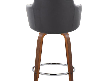 Boyne - Contemporary Fixed Height Counter Stool With Swivel With Round Footrest (Set of 2)