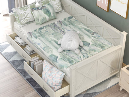 Modern Daybed With 2 Large Drawers, X Shaped Frame
