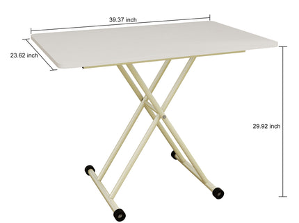 Adjustable Standing Table, Indoor & Outdoor Use, Portable With Adjustable Height - Off White / White