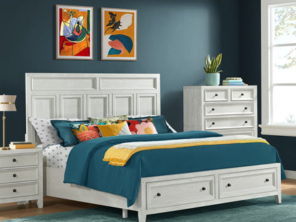 Storage Bed With Panel Headboard And Spacious Footboard Drawers