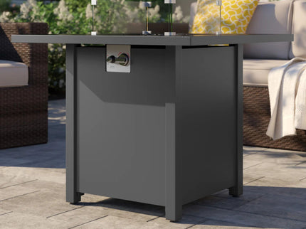 Powdercoated Fire Pit With Top - Gray