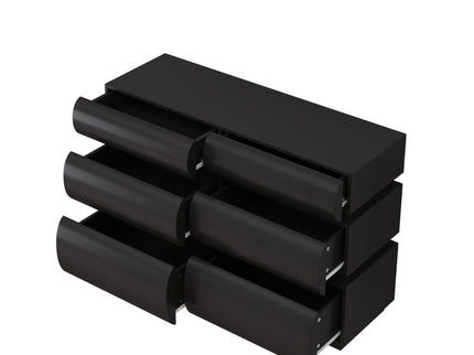 Minimalist Modern 6 Drawer Dresser, Handle Free Design With Wide Storage