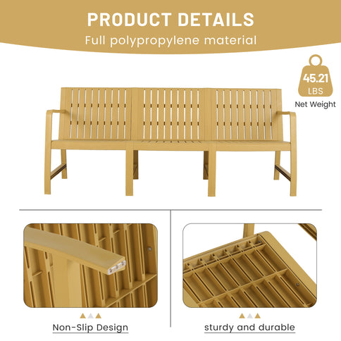 1 Piece Indoor / Outdoor 3 Seater Sofa, UV-Resistant, Waterproof And Durable