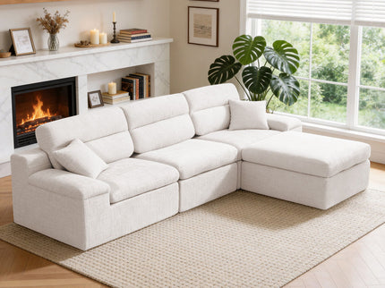 Corner Chaise Sofa With High Backrest