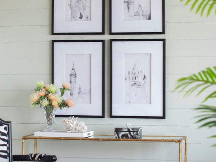 Architecture Wall Art Prints, Home Decor Art For Living Room Dining Room Entryway (Set of 4) - White / Black