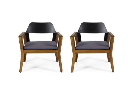 Soho - Transitional Style Outdoor Club Chair (Set of 2) With Cushions - Teak