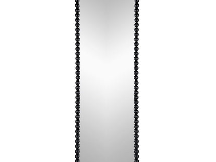 Full Length Mirror With Metal Beaded Frame, Rectangular Oversized Mirror For Living Room Bedroom - Black