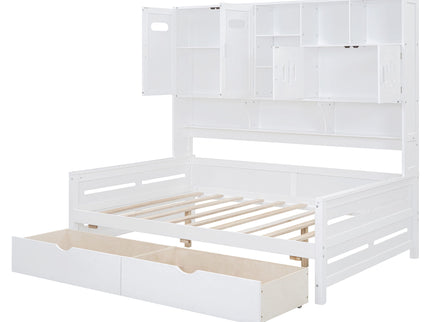 Daybed With All-In-One Cabinet And Shelf
