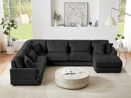 Oversized Sectional Sofa U - Shaped Sofa Couch Modern Sofa Upholstered In Soft With A Chaise Lounge For Living Room