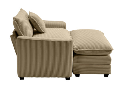 Classic Modern Comfortable Single Chair Deep Seat Sofa With Footstool