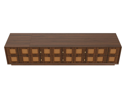 Media Console TV Stand With 6 Drawers & 2 Cabinets - Walnut