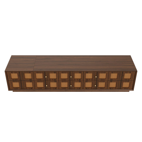 Media Console TV Stand With 6 Drawers & 2 Cabinets - Walnut