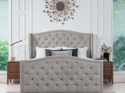 Marcella - Upholstered Shelter Headboard Bed Set