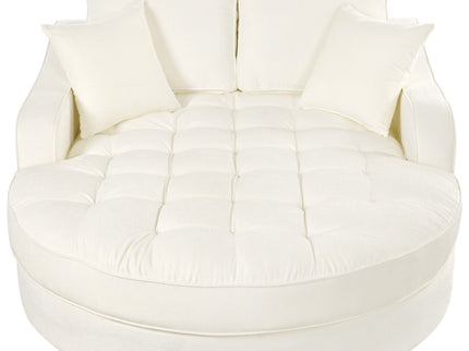 Modern Chaise Lounge Upholstered Sofa Couch With Tufted Seat And Detachable Pillows For Living Room