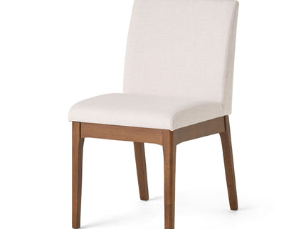 5 Piece Dining Set With Table And Upholstered Chairs - Light Beige / Walnut