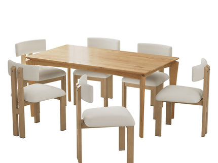 7 Piece Dining Set With Upholstered Armless Chairs And Table
