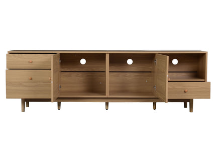 TV Stand With Doors - Natural