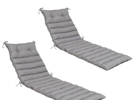 2 Piece Outdoor Chaise Lounge Chair Cushion Set