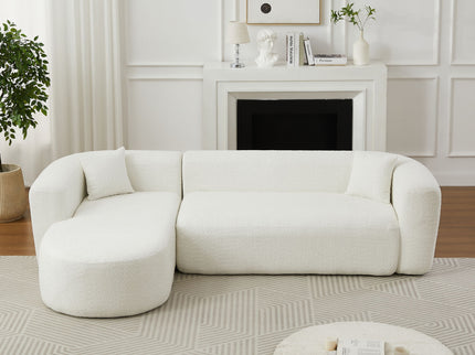 L - Shape Boneless Cloud Couch With 2 Throw Pillows For Living Room