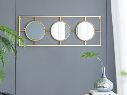 3 Mirror Piece Wall Mirror InRectangular Frame, Home Wall Decor For Bedroom Living Room