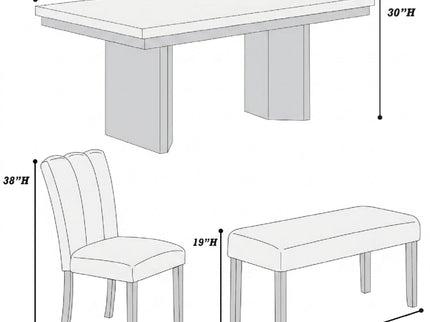2 Tone Dining Table Set With Upholstered Side Chairs