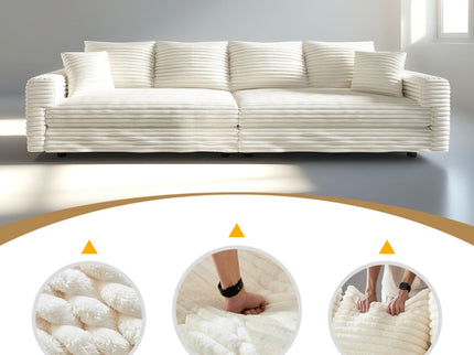 4 Seat Sofa, Modern Comfy Upholstered Sofa Cloud Couch, Deep Seat Couches With Soft Pillows