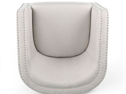 Modern Upholstered Swivel Club Chair With Nailhead Trim