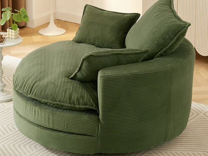 360° Swivel Accent Barrel Chair With Dual Layer Cushion And 3 Removable Pillows