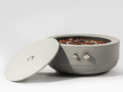 Propane Gas Fire Pit Bowl, 40000 Btu, Round For Outside - Gray
