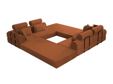 Modern L-Shape Modular Sectional Sofa, Compressed Design
