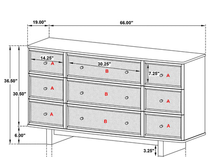 Kimpton - 9 Drawer Dresser Cabinet - Beige