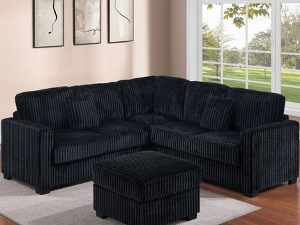 Modern Sectional Set With Cocktail Ottoman