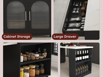Expandable Kitchen Island With Power Outlet
