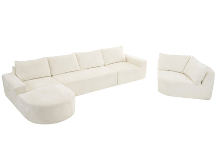 U-Shaped Oversized Modular Cloud Sectional Sofa With Deep Seat For Living Room