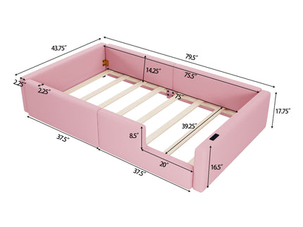 Platform Bed With Guardrail And Charging Station