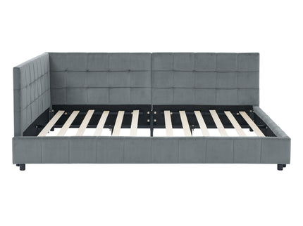 Elegant Storage Upholstered Tufted Bed Frame With Backrest And Armrests
