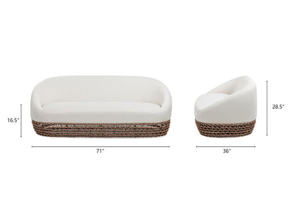 Willow - Upholstered Patio Deep Seating Sofa