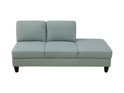 L - Shaped Sectional Sofa With Left Chaise & Ottoman - Pale Green