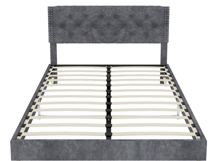 Upholstered Bed With Tufted Headboard