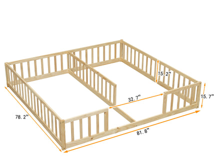 Double Floor Bed With Fence, Guardrails, Without Door