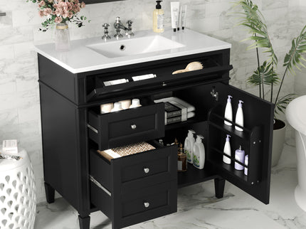 Bathroom Vanity With Top Sink, 2 Drawers And Tip Out Drawer
