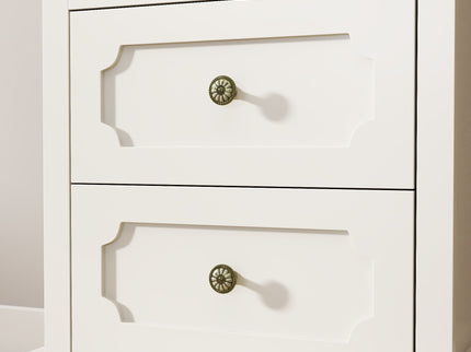 Minimalism Buffet Cabinet With Glass Doors And Double Drawer