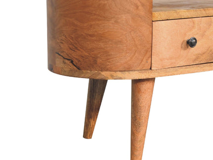 Modern Mini Rounded Entertainment Unit - Oak